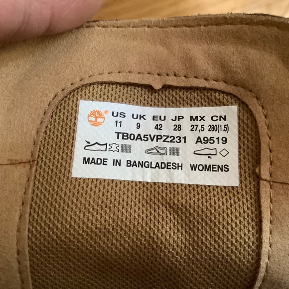 Timberland  Women’s Leather Water Resistant Lace Up Boots Wheat SZ 11 NWOT - Picture 13 of 15